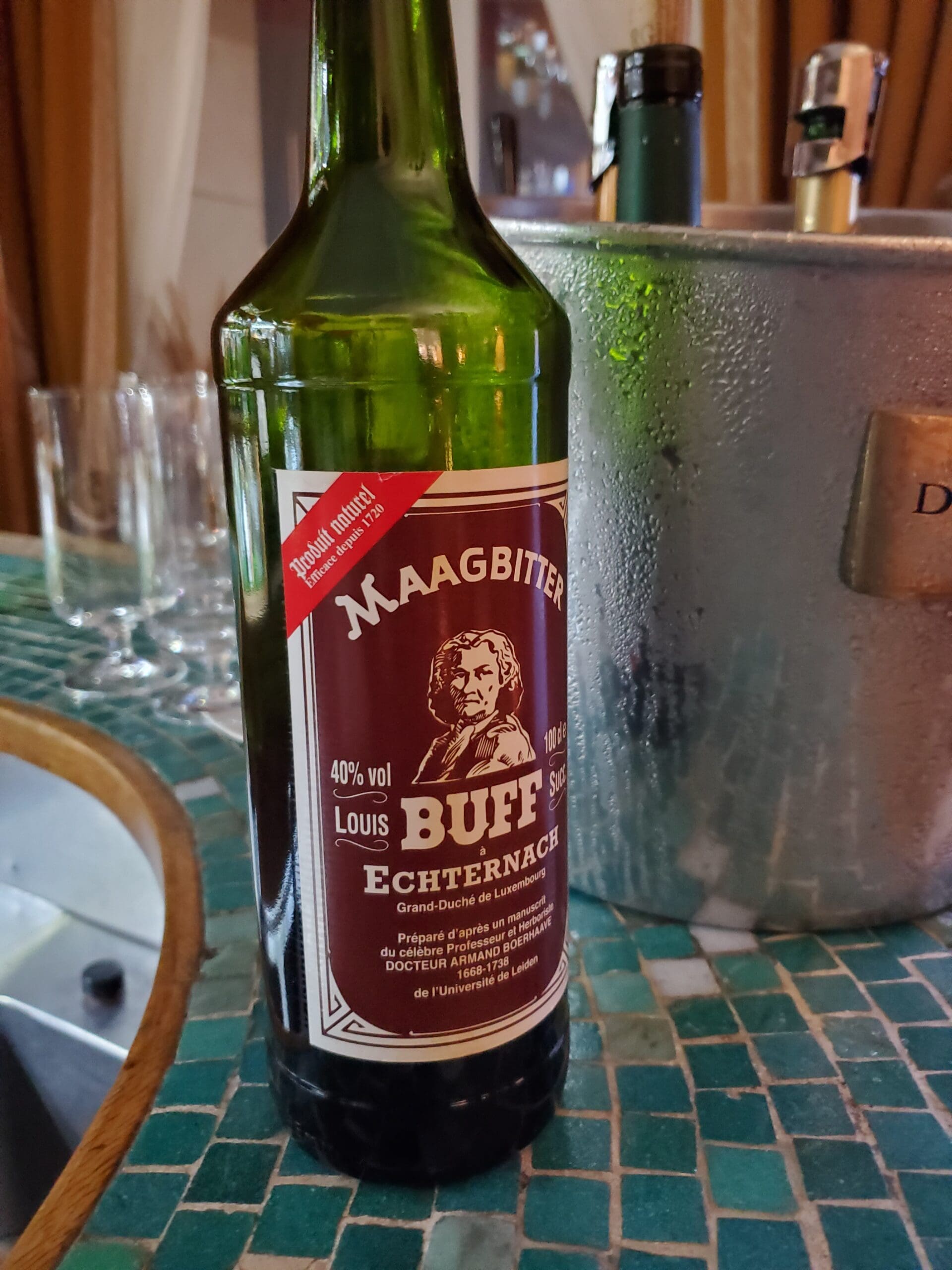 A bottle of buff, a Luxembourg Digestive 