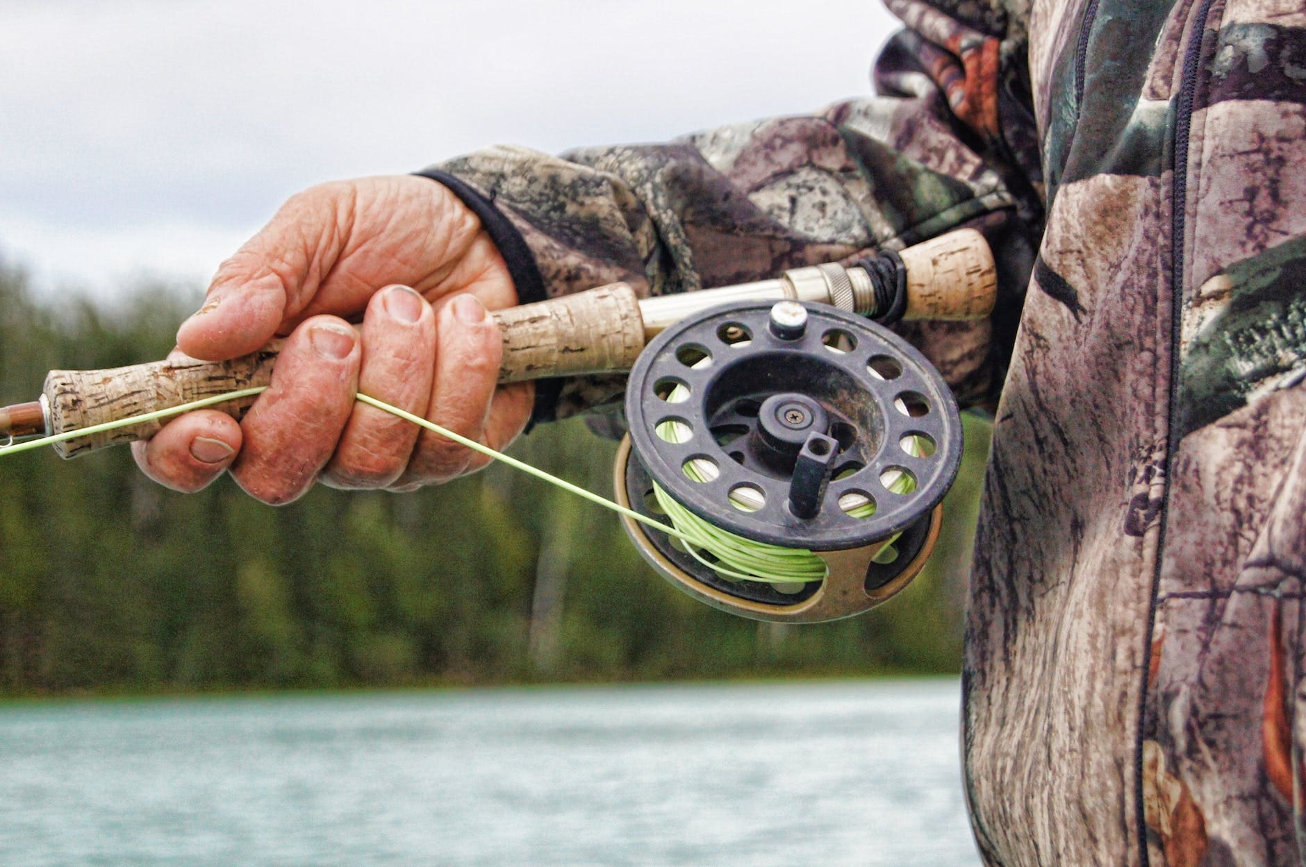 Up close fly fishing indicating that of the All Inclusive Alaska Fishing Trips, Aniak River Lodge is fly fishing only