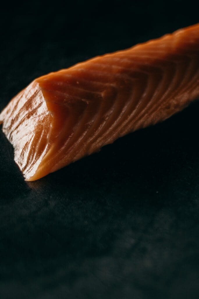 Smoked Salmon on a black background