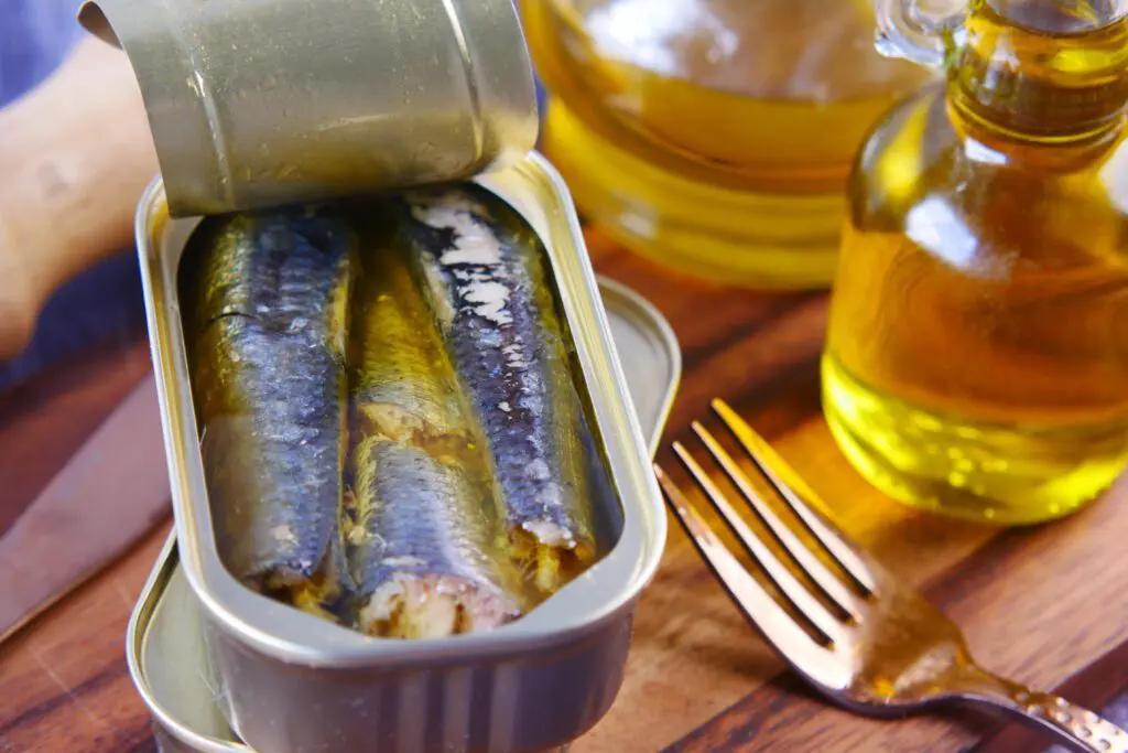 A can of sardines in oil is a great meat for backpacking