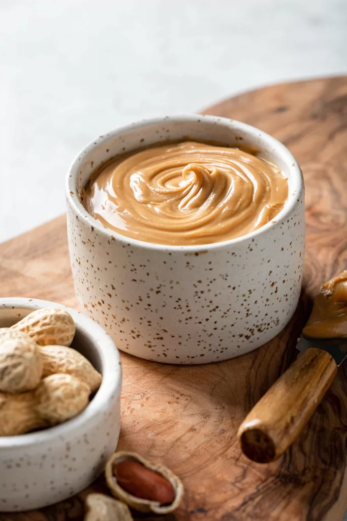 A bowl of peanut butter