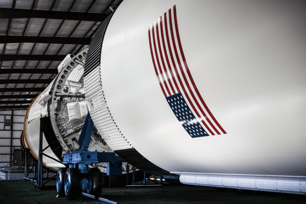 A photo of the Saturn Rocket for the Houston Itinerary