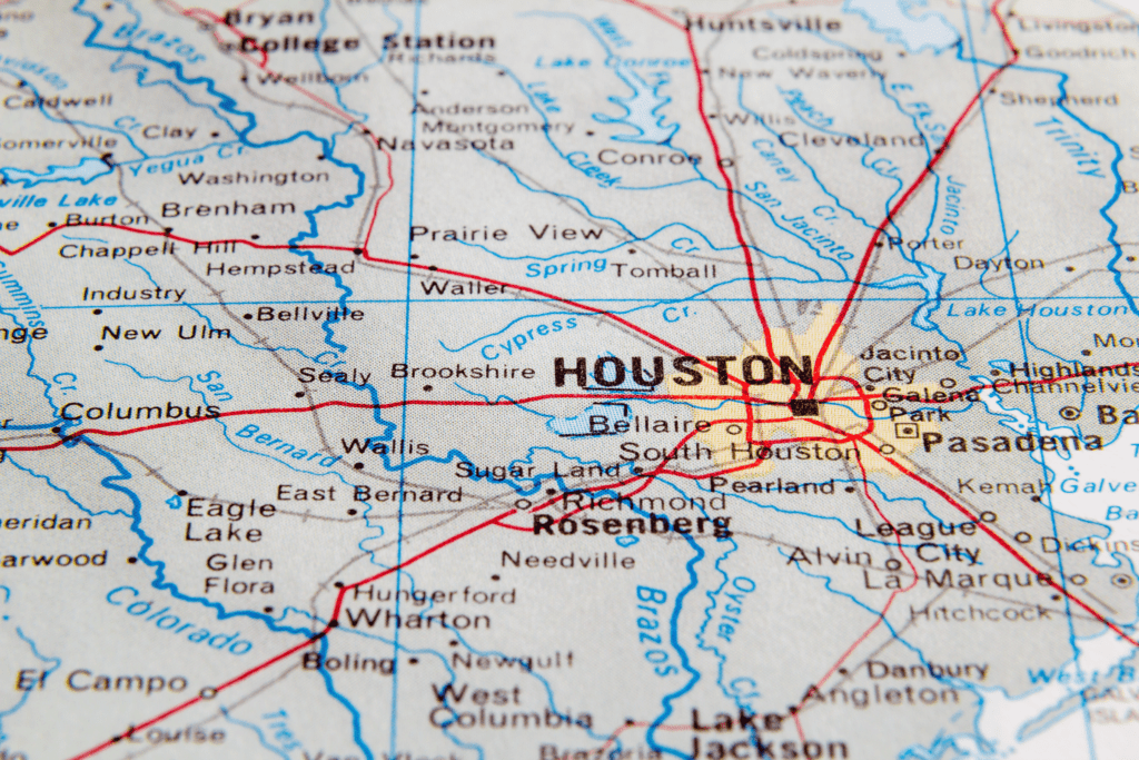 An Atlas Roadmap of Houston for the Houston itinerary